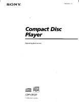Sony CDP-CE525 - Owners Manual 